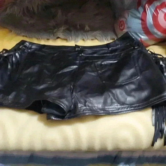 F21 faux leather shorts with fringe - Picture 10 of 14